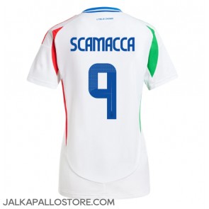 Italia Gianluca Scamacca #9 Vieraspaita Naisten EM-Kisat 2024 Lyhythihainen